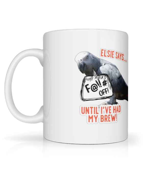 mug, parrot, exclusive design, Lincolnshire, swearing parrots, brew, cup of tea, african grey,